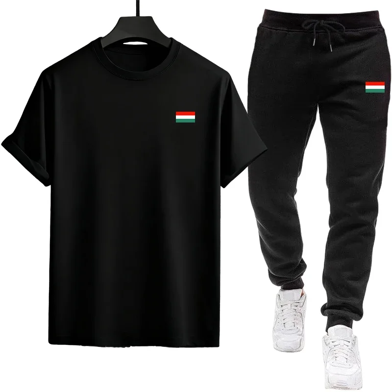 

2026 Summer Outdoors Jogging Sports Single Piece Versatile Short-sleeved T-shirt and Sport Pants Daily Men's Tracksuit Casual