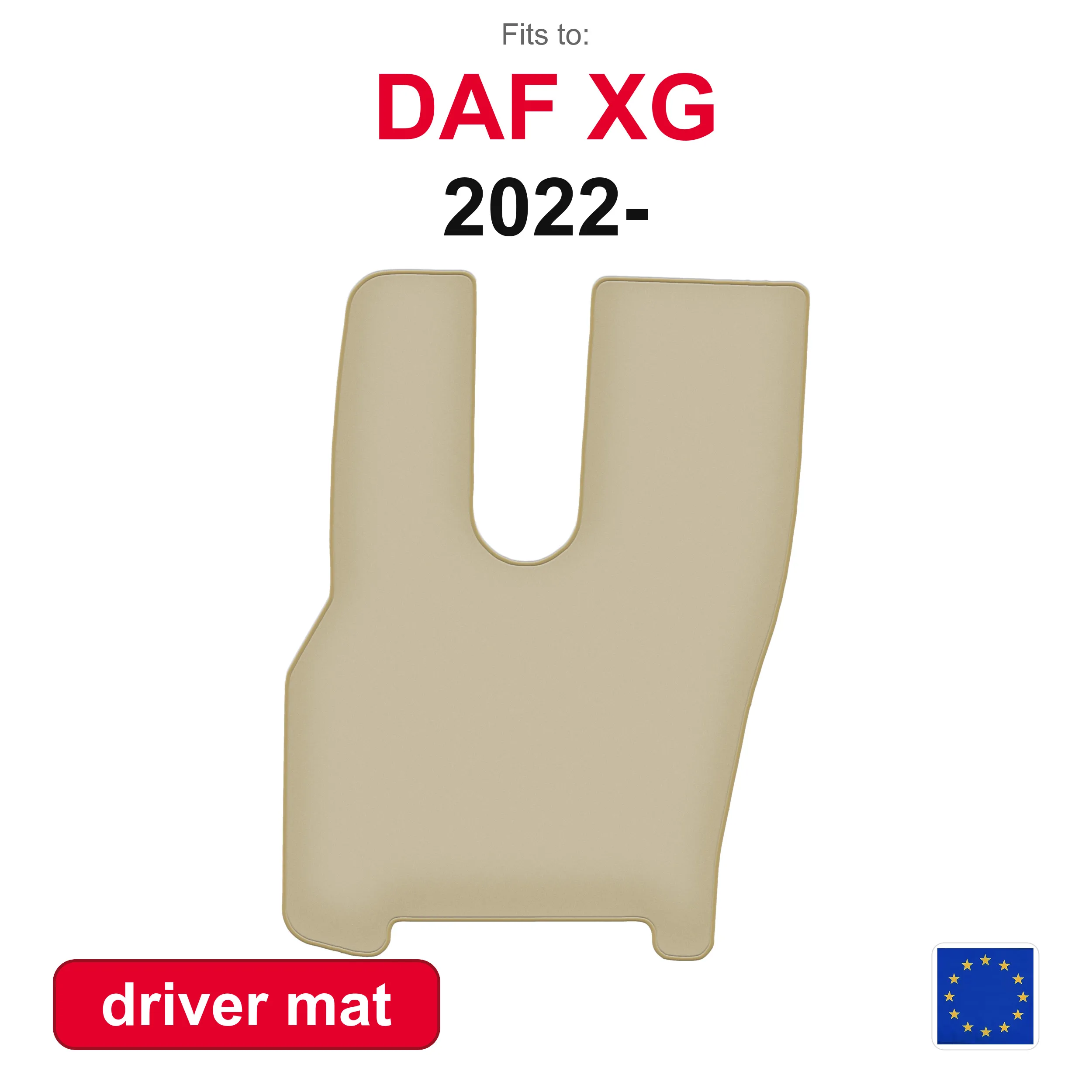 PREMIUM autovloerkleed voor DAF XG pneumatische vrachtwagen met rechterzitting (2022-) -beige pasvorm (1 stuk)