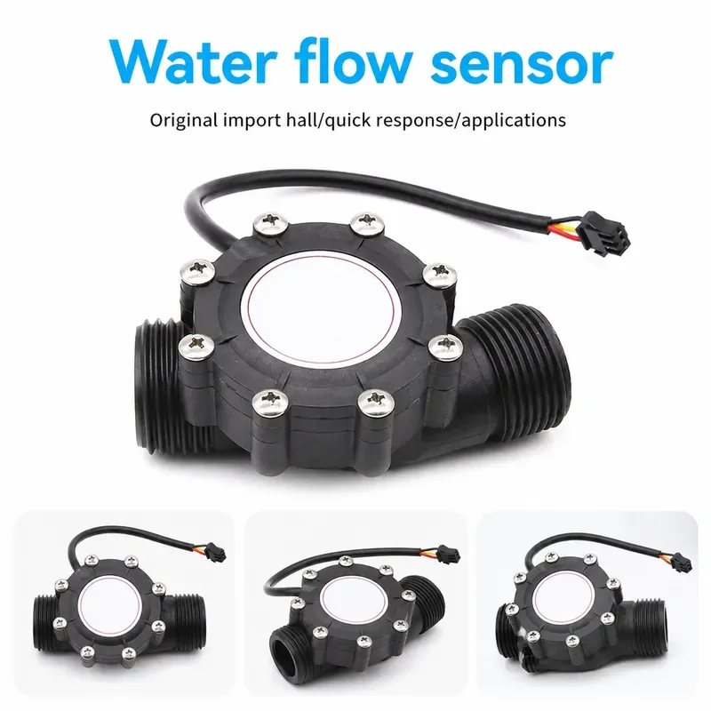 DN25 Water Flow Sensor 1 Inch DC3.5-24V Hall Flowmeter 2-100L Min Heat Pump Water Heater Switch Counter for Pool