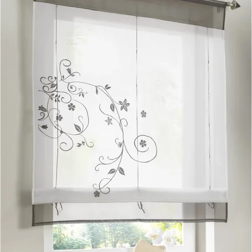 하프 쇼트 커튼 자수 조절 가능한 리본 막대, 얇은 창문 얇은 명주 그물 커튼, 주방 거실 보일 스크리닝 드레이프 패널  Best5