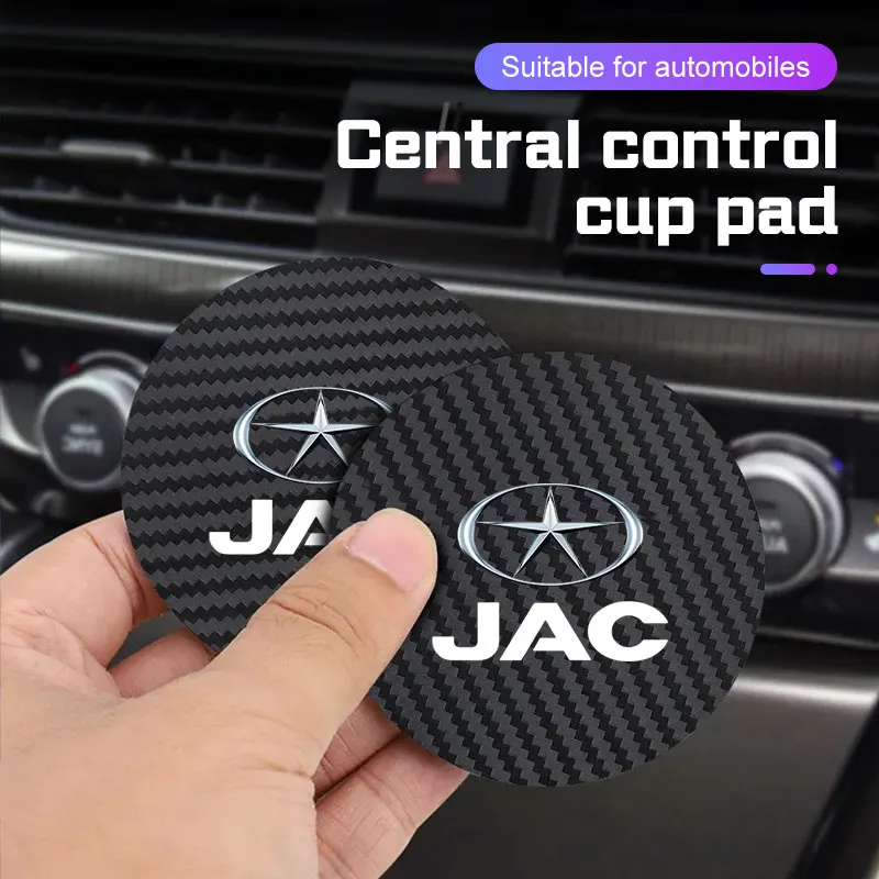 

Carbon Fiber Car Coaster Mat For JAC S2 J3 Board JS2 S3 JS3 J2 S5 T8 Refine J5 J6 J7 J4 Water Cup Cushion Anti-slip Pad Accesso