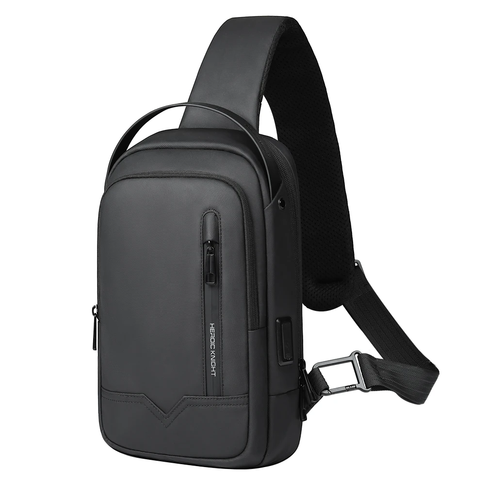AliExpress HK Casual Mens Crossbody Bag Waterproof Shoulder Bag with USB Port Multifunction Chest Bag Cycling Business Commuter Travel Pack