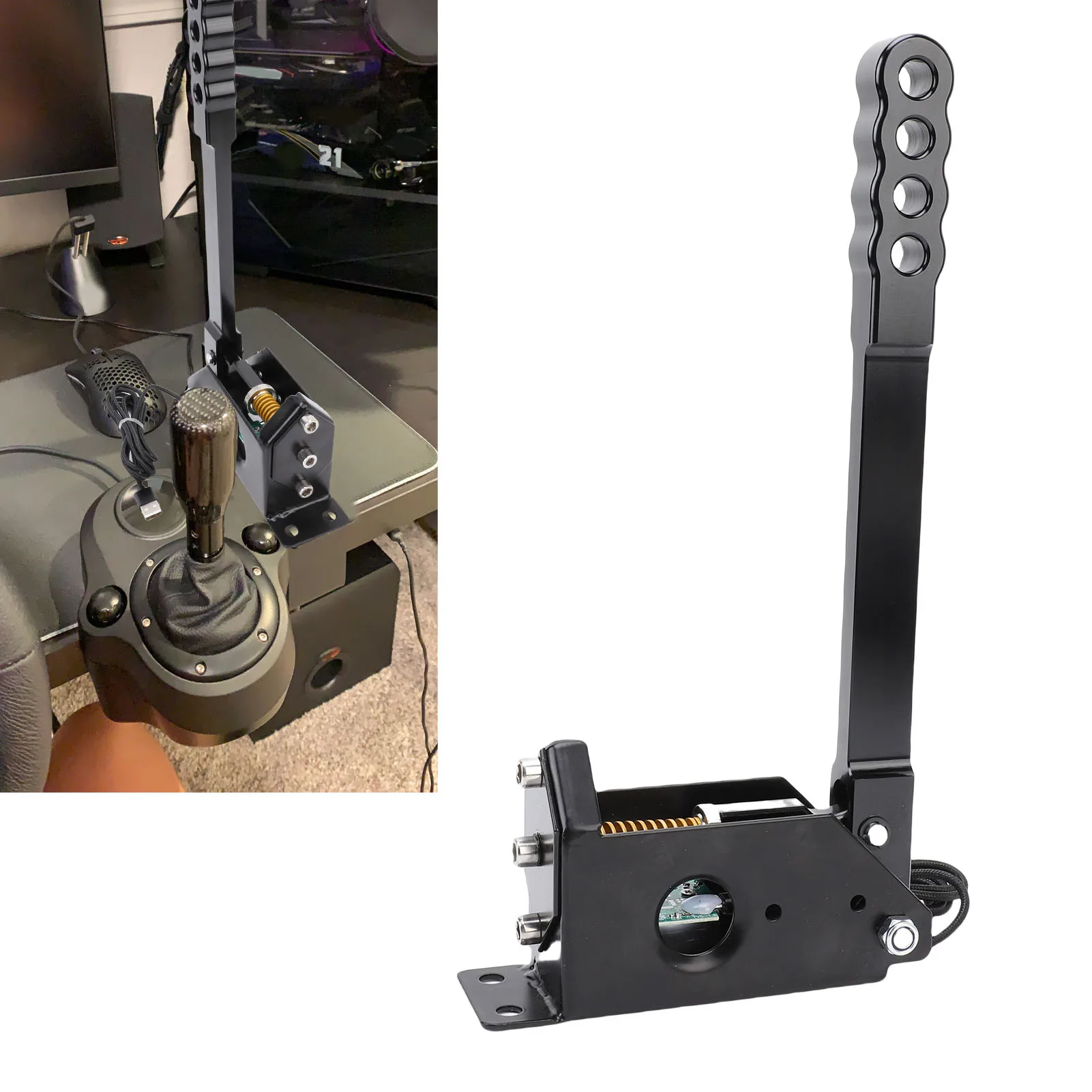 

Hall Sensor Linear Sim Handbrake Plug and Play Steel Alloy Hall Sensor 64 Bit PC USB Handbrake for PC Sim Racing Games