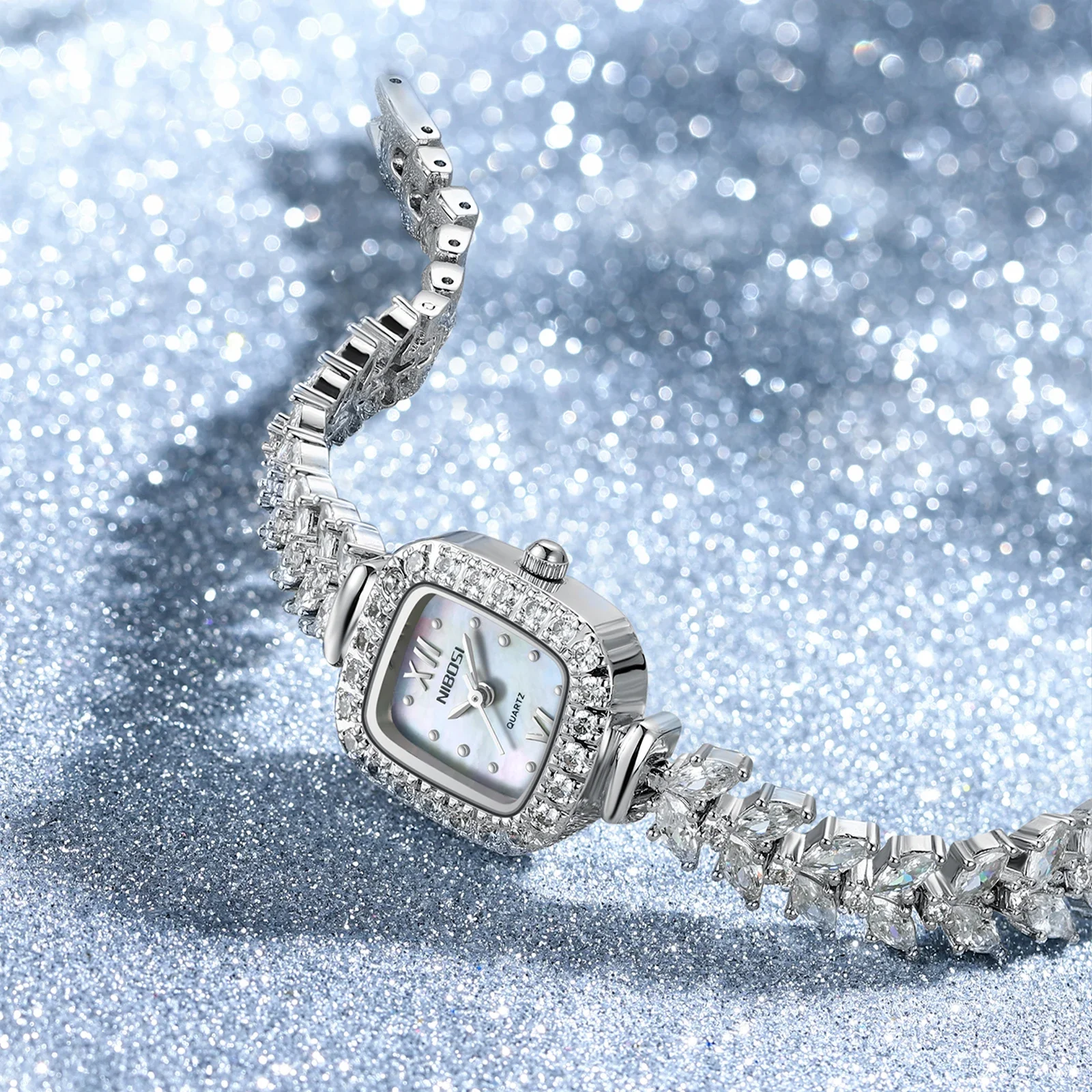 NIBOSI Orologi da donna di lusso Orologio al quarzo quadrato di moda Orologio da donna casual Orologio da donna con diamanti da lavoro Relogio Feminino