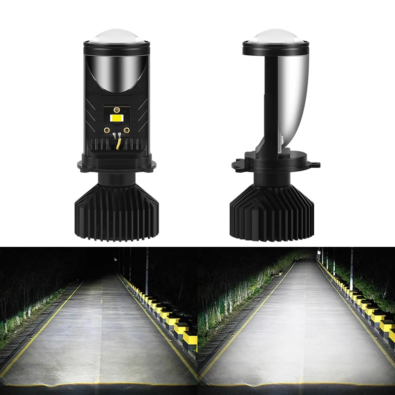 YiRui 2PCS Motorcycle high brightness LED headlights H4 High power headlights lens high brightness headlights modified bulb