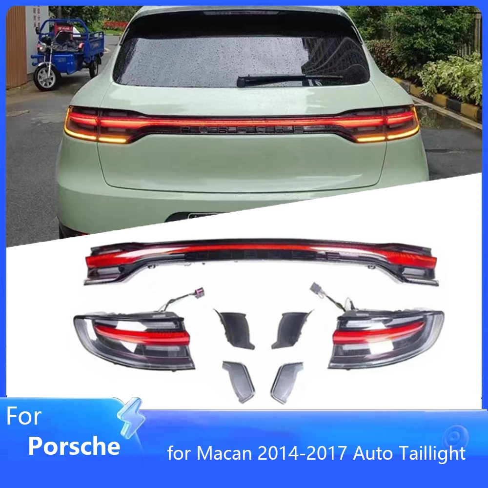 

Автомобильные аксессуары Pop Pop, задние фонари для Porsche Macan, сквозные задние фонари в сборе 2014-2017, задние фонари на крышке багажника, динамический поворотник Sig