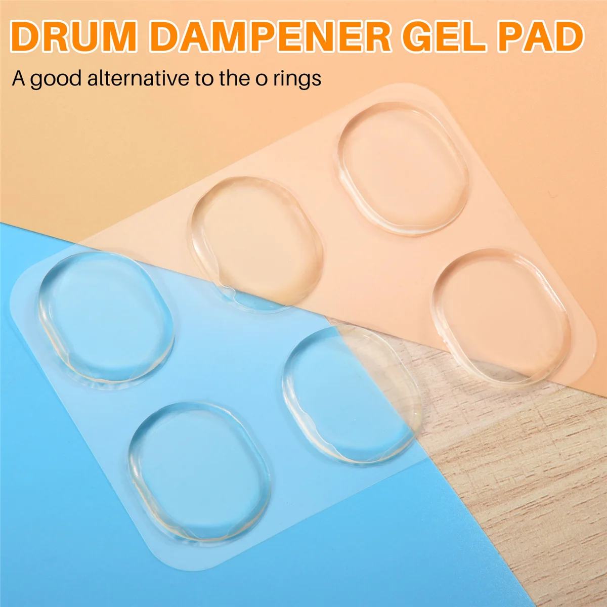 24-teilige Trommeldämpfer, Trommeldämpfer-Gel-Pads, Trommeldämpfer, ungiftig, weiche Silikon-Trommeldämpfer für Trommeln, Klangregelung (klar)