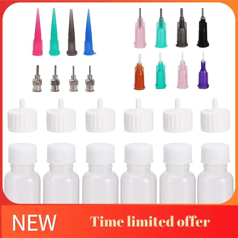 

ABRN-6 Pcs Glue Applicator Bottles, 30Ml Plastic Squeezable Dropper Bottles For Glue Applications, Paint Quilling Craft