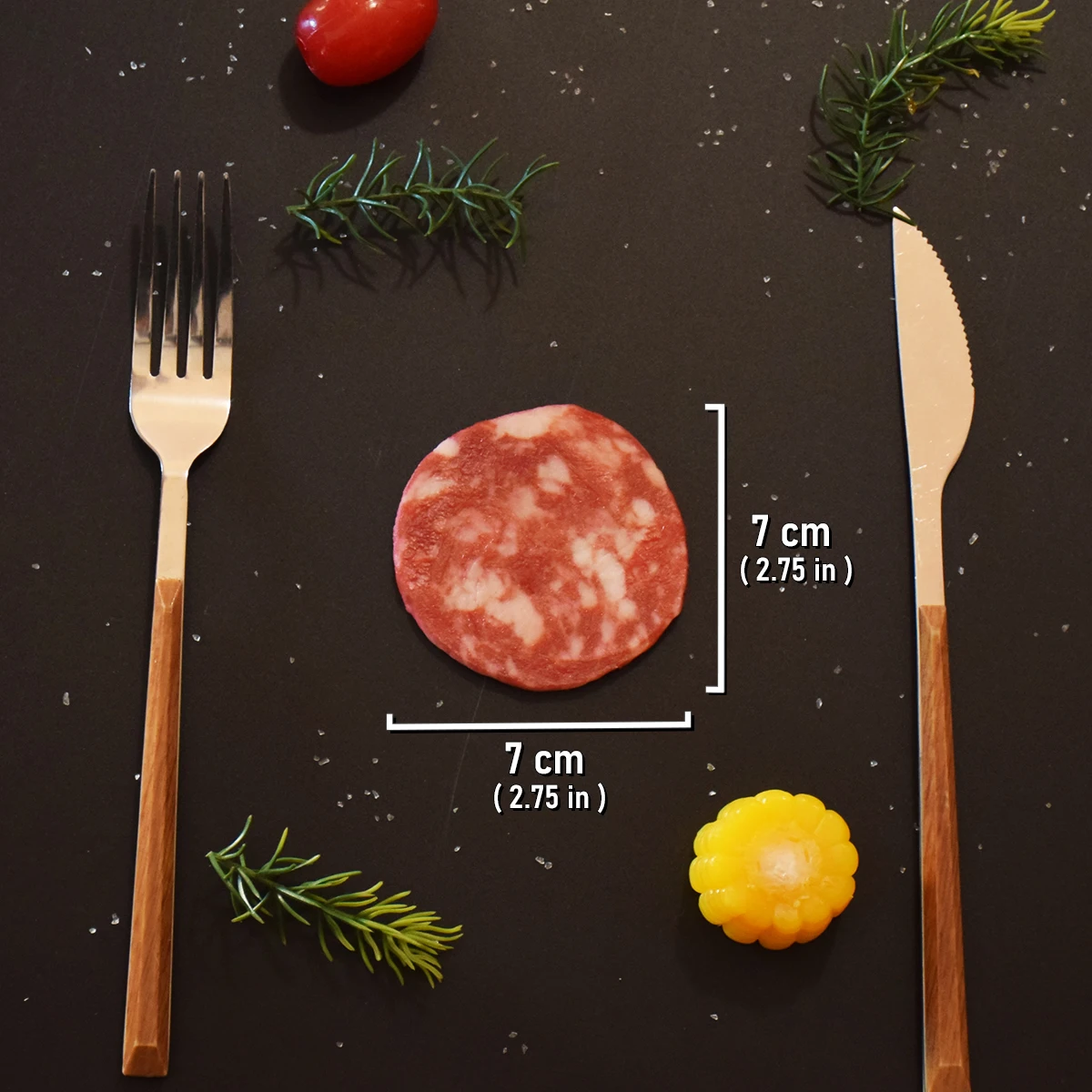 Fowecry – 2 Steaks Factices En PVC – Modèles Alimentaires Simulation Pour Déco Cuisine, Photo, Jeux Enfants