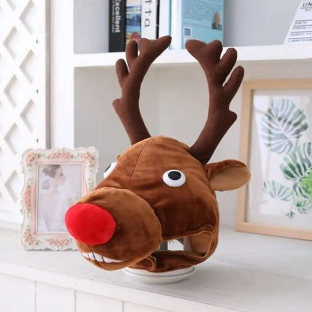 

Детский костюм, забавный головной убор лося, шляпа, рождественская реквизит для фотосессии, кепка с мультяшным животным, подарок на день рождения, милая плюшевая игрушка, головной убор для косплея