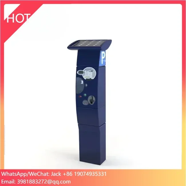 Outdoor Street Self Service Terminal Digital Automated Smart Lot Solar Power Parking Meter
