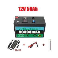 Batteria 12V 50Ah 18650 batteria al litio batteria ricaricabile per batteria per veicoli elettrici a energia solare + caricatore 12.6 v3a