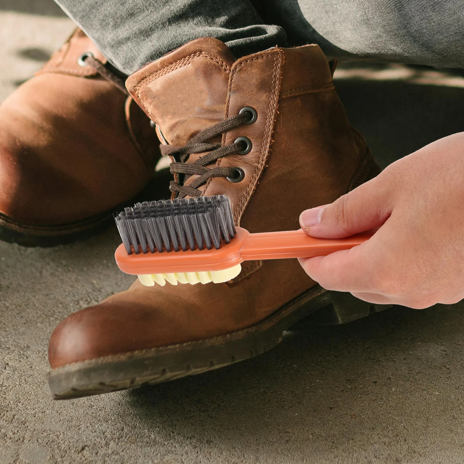 

1pcs Soft Rubber Shoe For Clothes Shoes Stain Removal Portable Ergonomic Long Handle Household Bathroom Scrub Tool Stain Brush