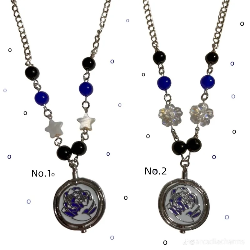 Handmade Arcane Jinx Necklace Anime Arcane Powder Rotating Blue Pink Rose Pendant Piltover Cosplay  Fans Girls Gift|NEW DESIGN