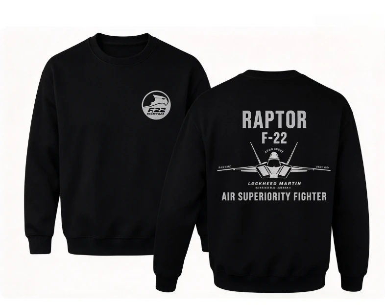2026 new Front Back Dual Aircraft Line Art Graphic Crewneck Sweatshirt Unisex Aviation Style Loose Pullover Top