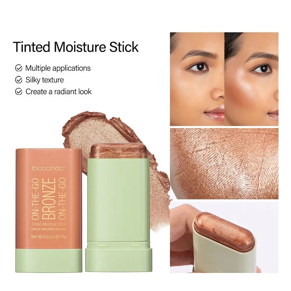 Shiny Face Brightening High Gloss Stick Blush Waterproof Grooming Stick Set Long Lasting Brighten Highlight Powder Suit Dancing