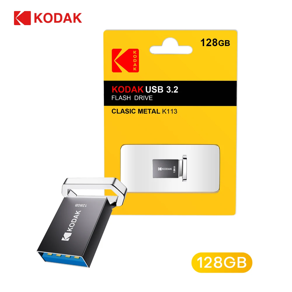 KODAK K113 USB3.2 MINI Metal Pendrive 128GB 64GB 32GB Flash Drive Memory Key USB for PC Car Laptop Desktop