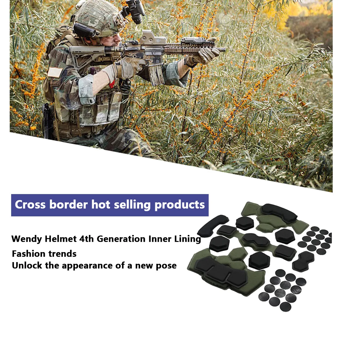 

Helmet lining FAST tactical CS explosion-proof helmet shock-absorbing waterproof sponge pad suspension lining combination