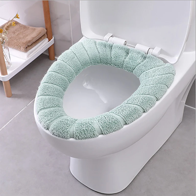 30cm Acrylic Toilet Seat Cover Home Winter Heated Washable Toilet Seat Bathroom Supplies Soft Toilet Pad Case Bathroom Cover