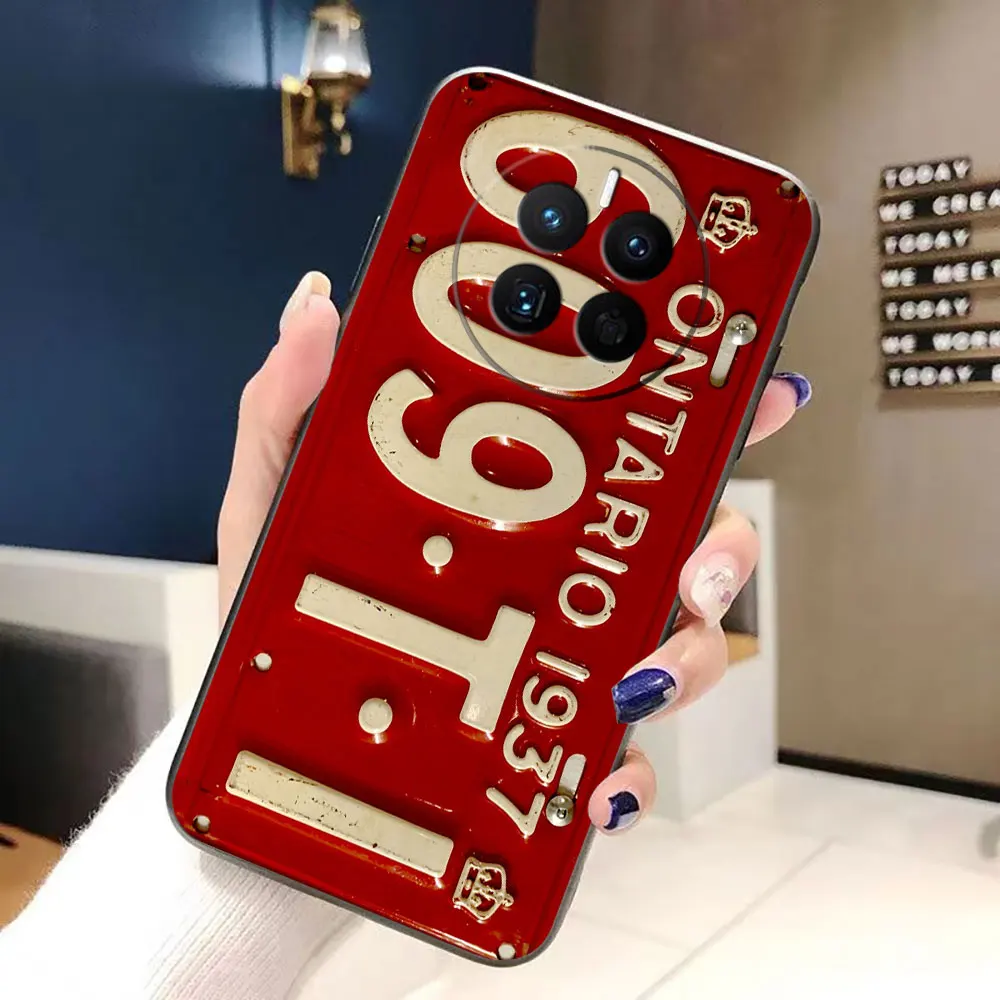 Vintage Retro License Plate Cover Phone Case For HUAWEI P50 P40 P30 P20 P10 P9 P SMART MATE 30 20 20X 10 Pro Lite Case Funda