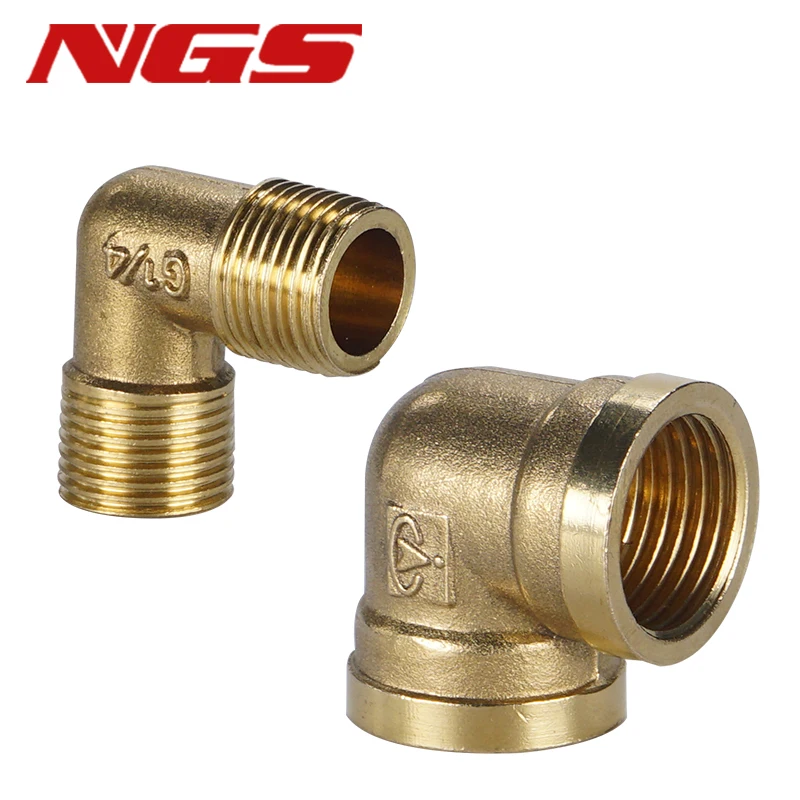 TPV 1/8” 1/4” 3/8” 1/2” 3/4” Male And Female Thread Brass Fitting Right Angle Elbow Coupling Connector