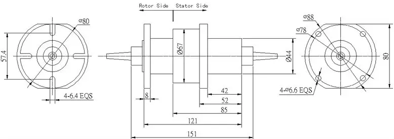 光ファイバーロータリージョイントスリップリング/ FORJ（2チャンネルマルチモードファイバー付き）