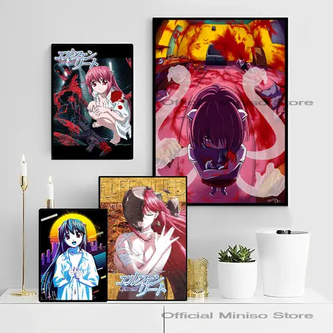 1pc Japanese Anime Elfen Lied Poster Self-adhesive Art Waterproof Paper Sticker Coffee House Bar Room Wall Decor