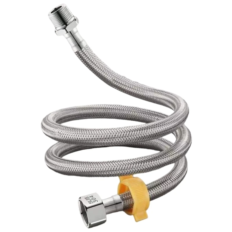 Extended Length 4 Point Hot Water Heater Inlet Hose 304 Stainless Steel Texture 918D