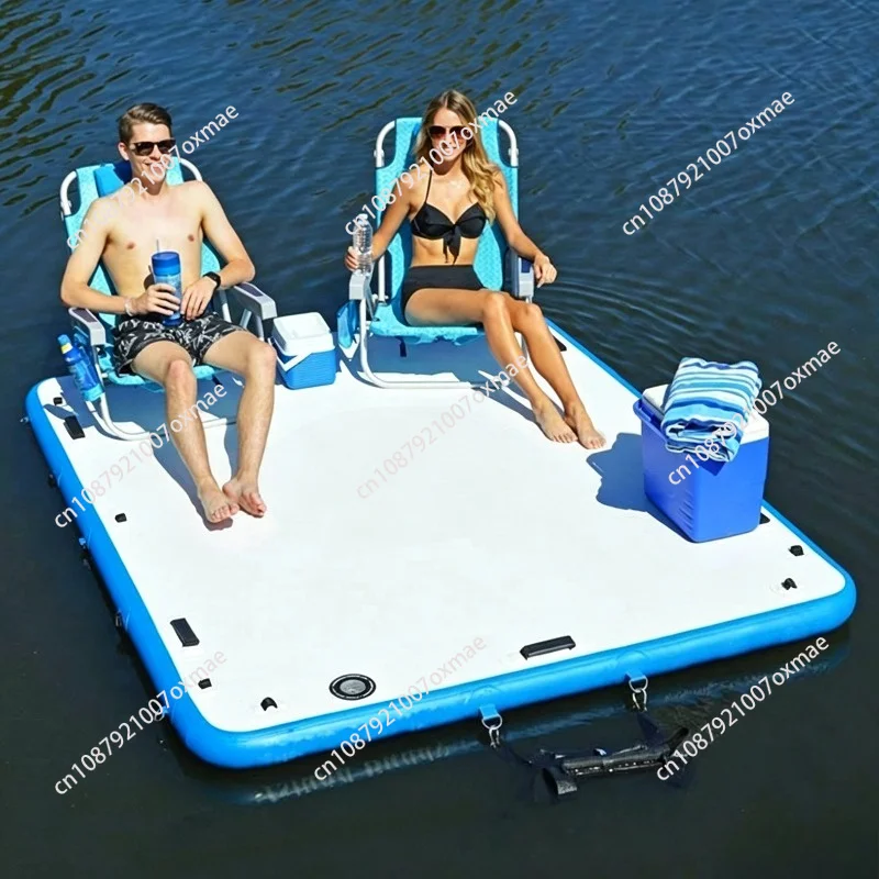 Water Fishing Floating Platform, Smooth Stretched Air Cushion, Yacht Docking, Inflatable Floating Platform, Water Magic Carpet