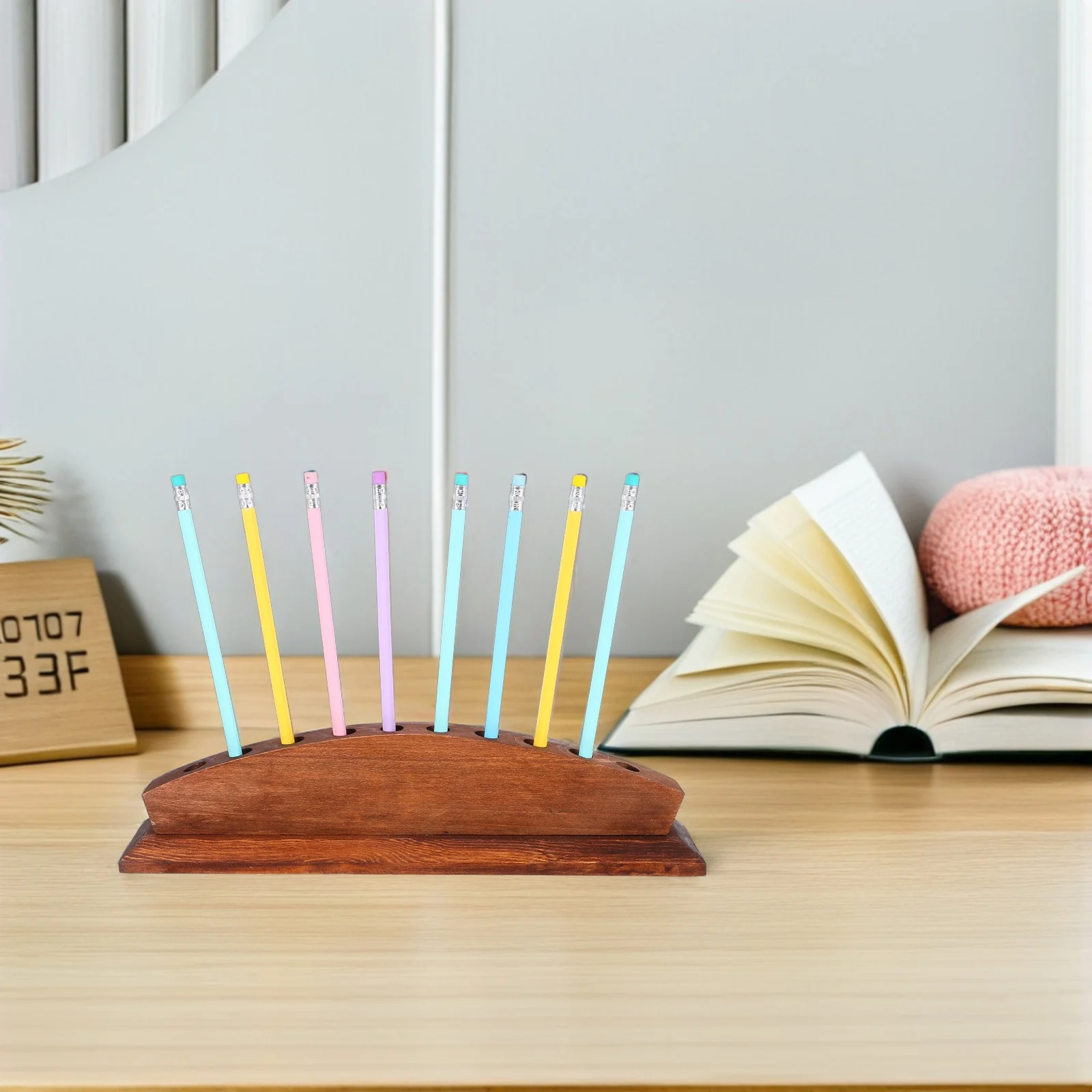 

Wooden Holder Display Stand Multihole Rack Organizer For Office Desk Accessories Wood Pen Display Rack Pen Stand