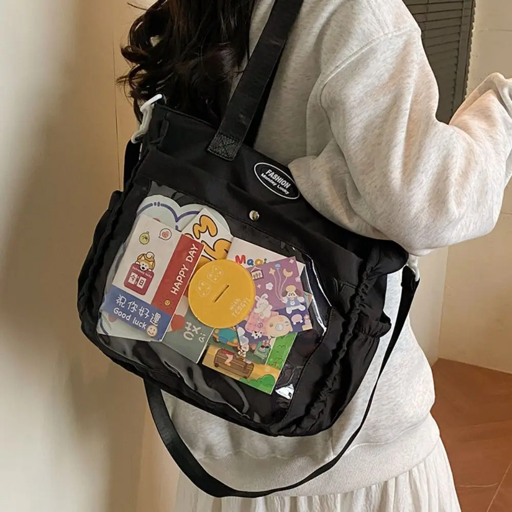 

Cute Transparent Itabag Nylon Doll Badge Display Crossbody Itabag Idol Merchandise Storage Large Capacity Student Tote Bag Girls