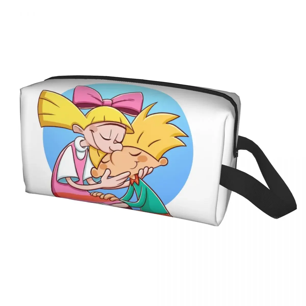 Helga Pataki Anime Animation Hey Arnold bolsa de maquillaje para mujer, organizador de cosméticos de viaje, bolsas de aseo de almacenamiento Kawaii