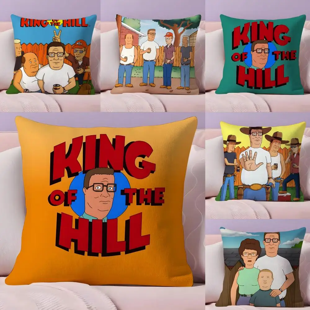 K-King Of The Hill Cushion Cover Pillow Case Plush Fabric Soft Double Sided Print Home Sofa High Quality Cushion