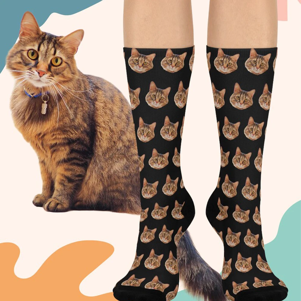 

Customize your pet face socks with pictures fashion holiday gifts personalize your photos logo text novelty custom gift socks