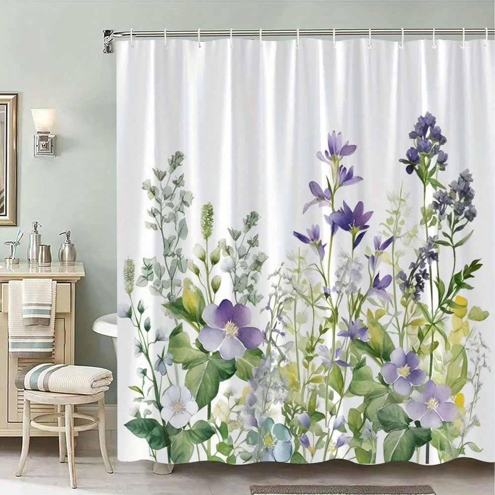 Un rideau de douche Botanical Bliss : transformez votre salle de bain dans un jardin série avec ce superbe design avec un délicat