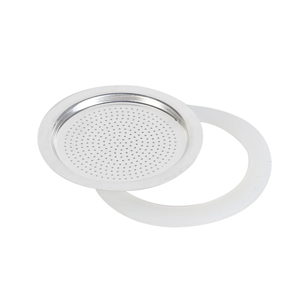 1 Set Gasket Seal With Sieve Fits For Coffee Espresso Moka Stove Pot Top Rubber Ring Gaskets Coffeeware