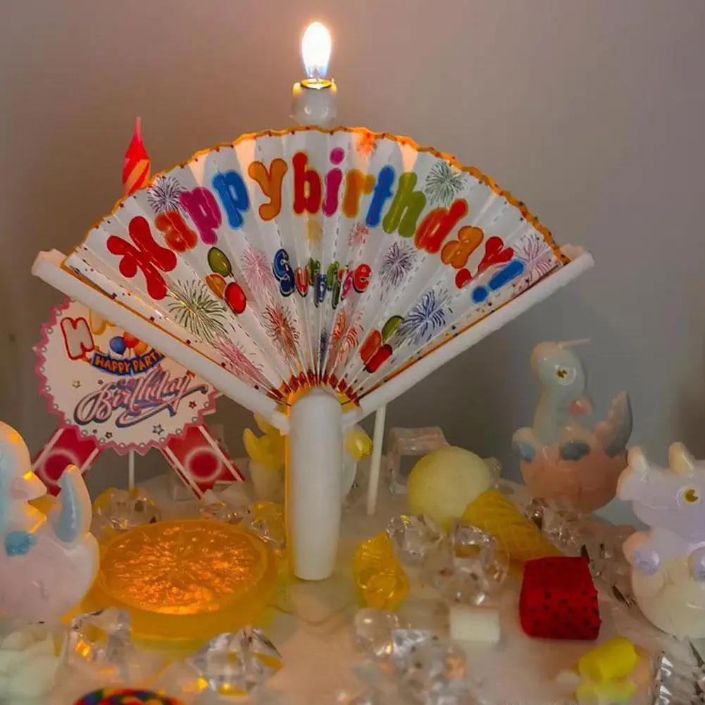 Surprise Fans Birthday Candles Cake Party Baking Creative Decoration Automatic Unfolding Birthday Wishes Candles