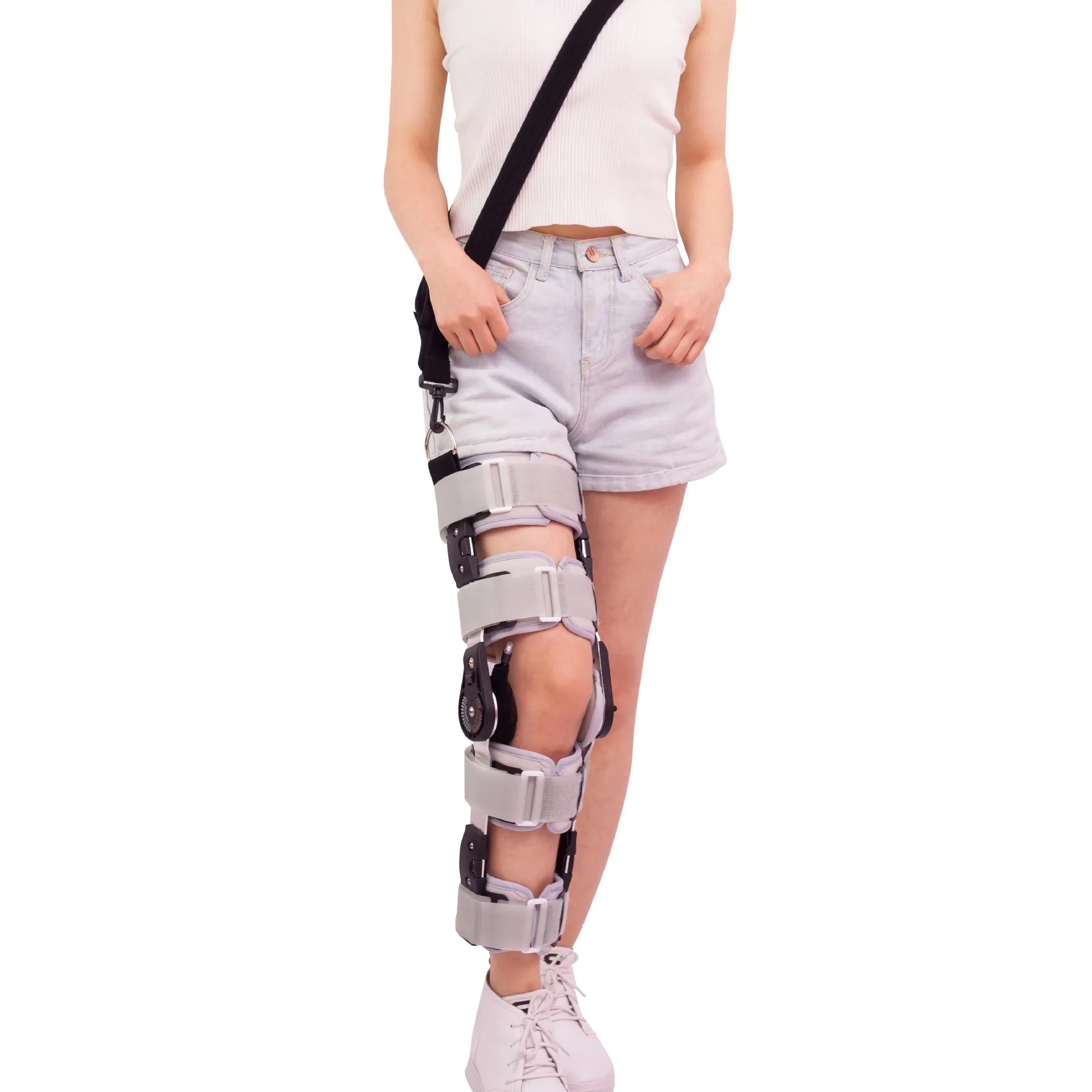 Hinged Knee Brace Immobilizer Orthosis Stabilizer for ACL MCL PCL Injury, Medical Orthopedic Support Stabilizer After Surgery