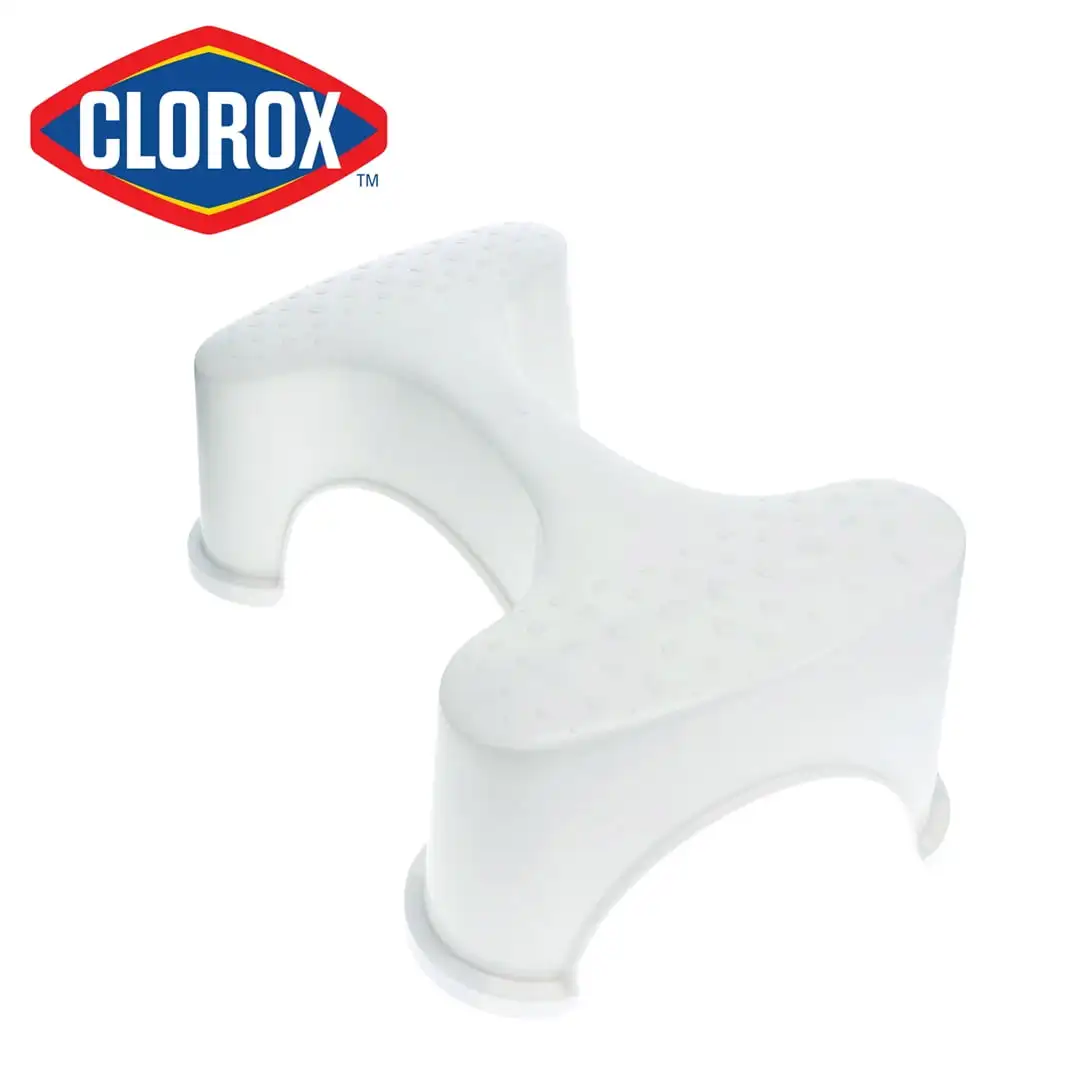 Antimicrobial Reversible Toilet Stool - Elevated Support for feet Measures 20.25”x12.25”x7.75”Simple to clean