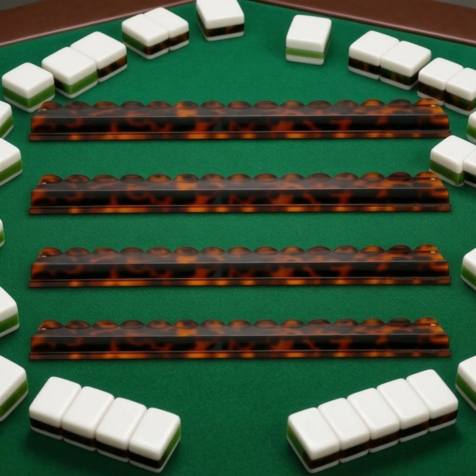 4 Pieces U-Shaped Wavy Mahjong Tile Rack Long-Lasting Acrylic Mahjong Rack Game Accessory Sturdy Compact for Family Gatherings
