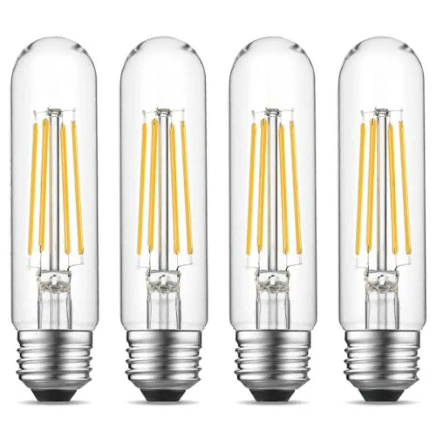 Tubular Light Bulb 6W Equal E26 LED Bulb 60 Watt Dimmable 4000K E26 Edison Bulb AC120V 750LM T9 T10 LED Bulb for Rustic Pendant