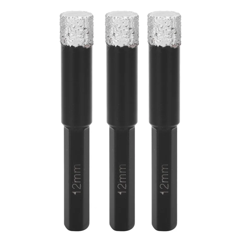 

Brazed Dry Tile Drill Bit Hex Handle Diamonds Drill Cutter Marble Ceramic Hole Saw 12mm
