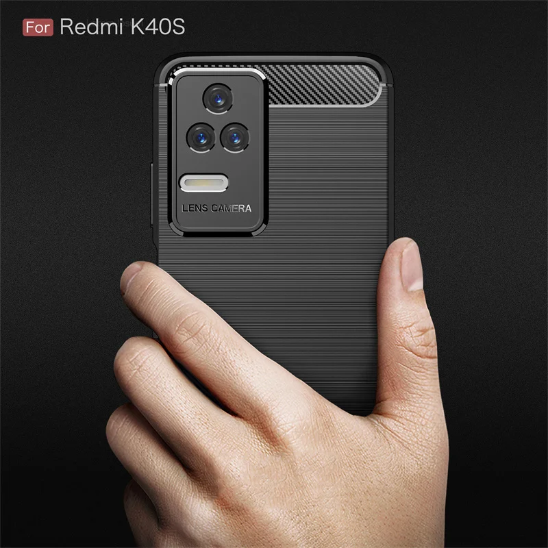 For Xiaomi Poco F4 Little F 4 PocoF4 5G Case Carbon Fiber Silicone Bumper Phone Cases For Redmi K40S Matte Soft Tpu Back Cover