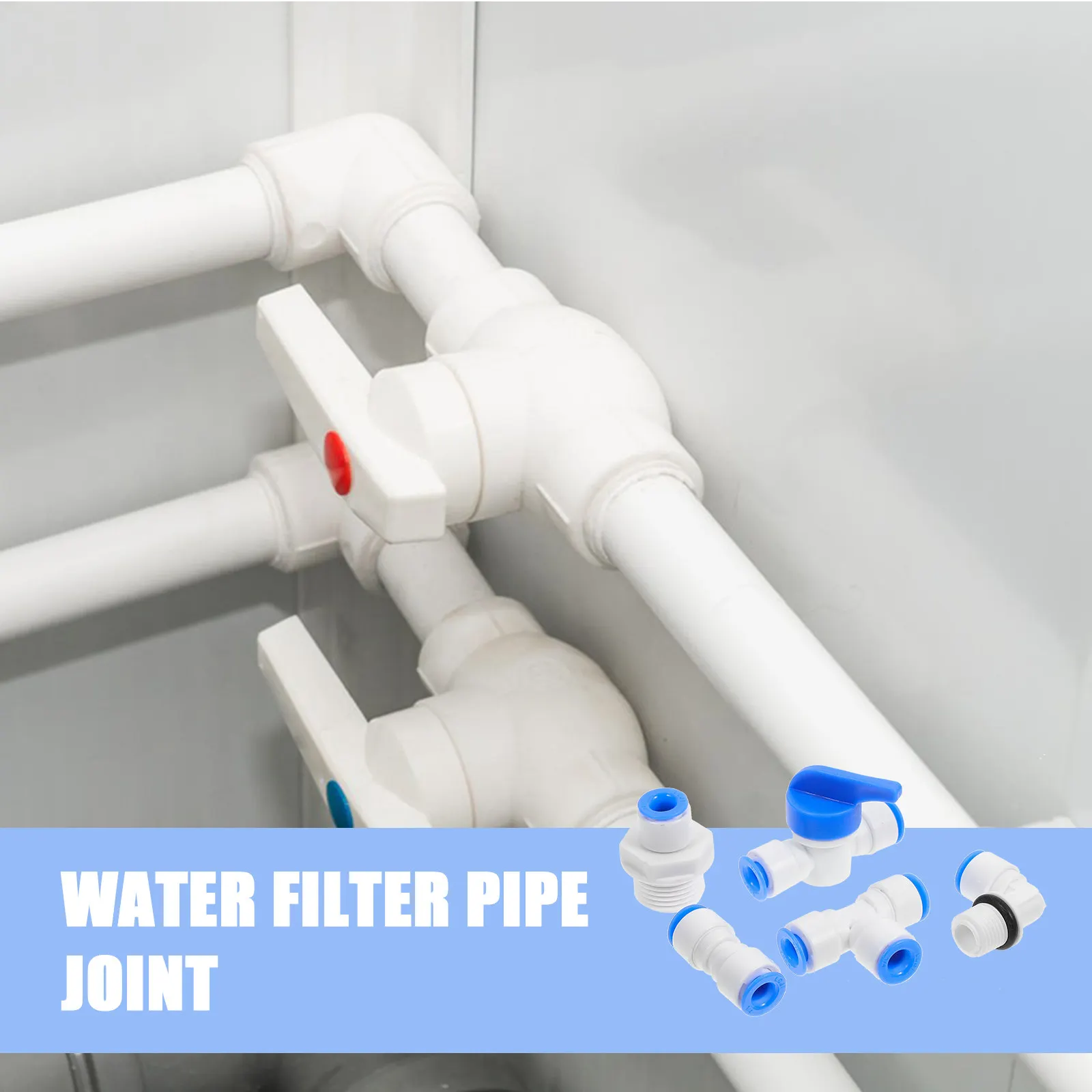 PE Pipe Fittings 10Pcs Waterproof Straight Tee Elbow Quick Connect Adapters for Water Purifier Durable