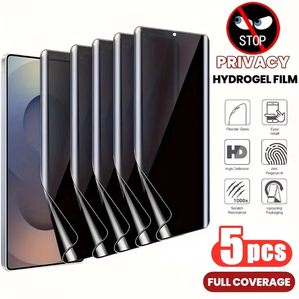 5 Stück Anti-Spionage Hydrogel-Folie für Samsung S26 S25 S24 Ultra S23 S22 S21 Plus A56 A55 A36 A26 A25 A16 A06 Sichtschutz-Displayschutzfolien