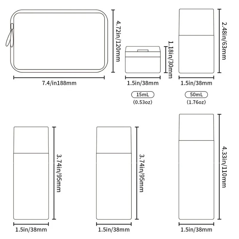 Butelki dozujące nawilżający makijaż Przenośne balsamy Szampony Podróżne butelki wielokrotnego użytku Wyciskane puste butelki Pojemniki na kosmetyki