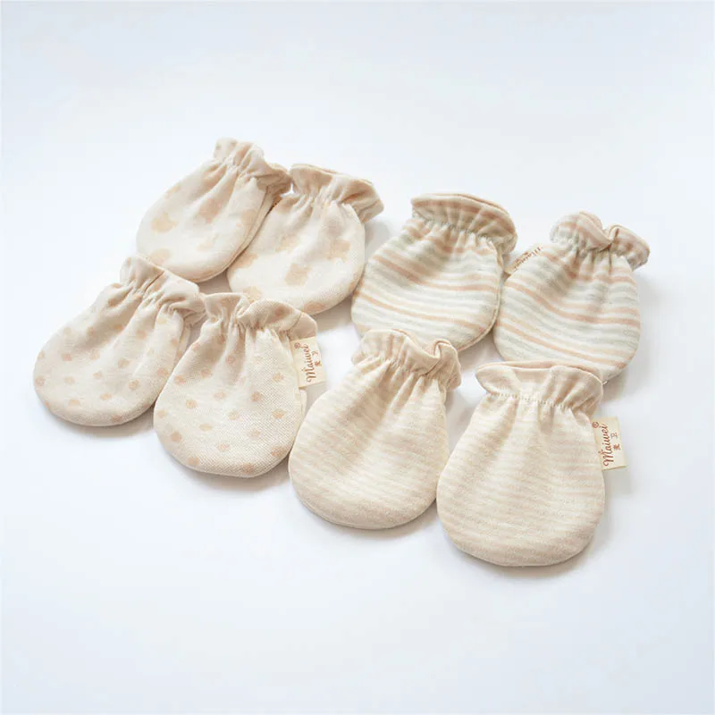 Gants anti-rayures en coton pour bébé, mitaines pour nouveau-né, protection du visage, accessoires pour nourrissons, 1 paire