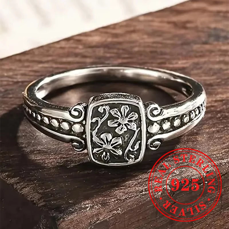 

Huitan винтажный стиль женский аксессуар на палец из стерлингового серебра 925 пробы с инкрустацией цветочным узором кольцо модные повседневные носимые украшения для вечеринок