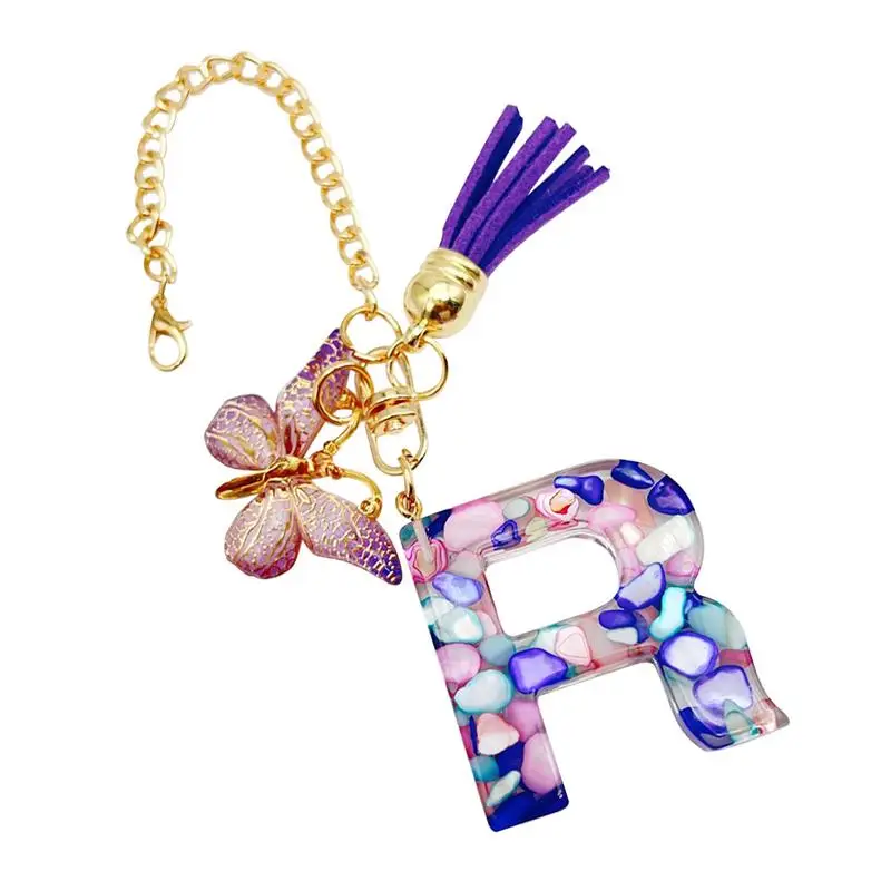 Letter Cup Chains Letter Water Bottle Charm With Butterfly And Tassel Cute Trendy Modern Mug Initial Keychain Water Bottle