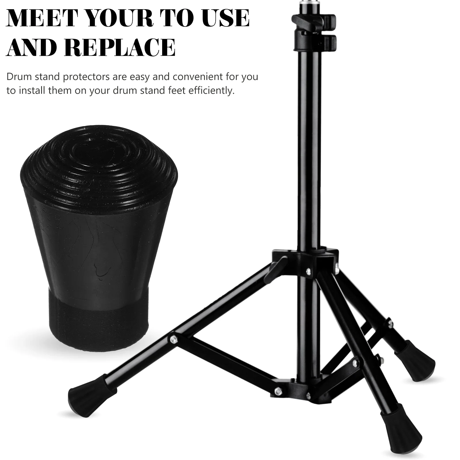 

3 Pcs Drum Pads Protector Bass Non Slip Foot Snare Stand Legs Rubber Table Feet Protectors Accessories Cymbals